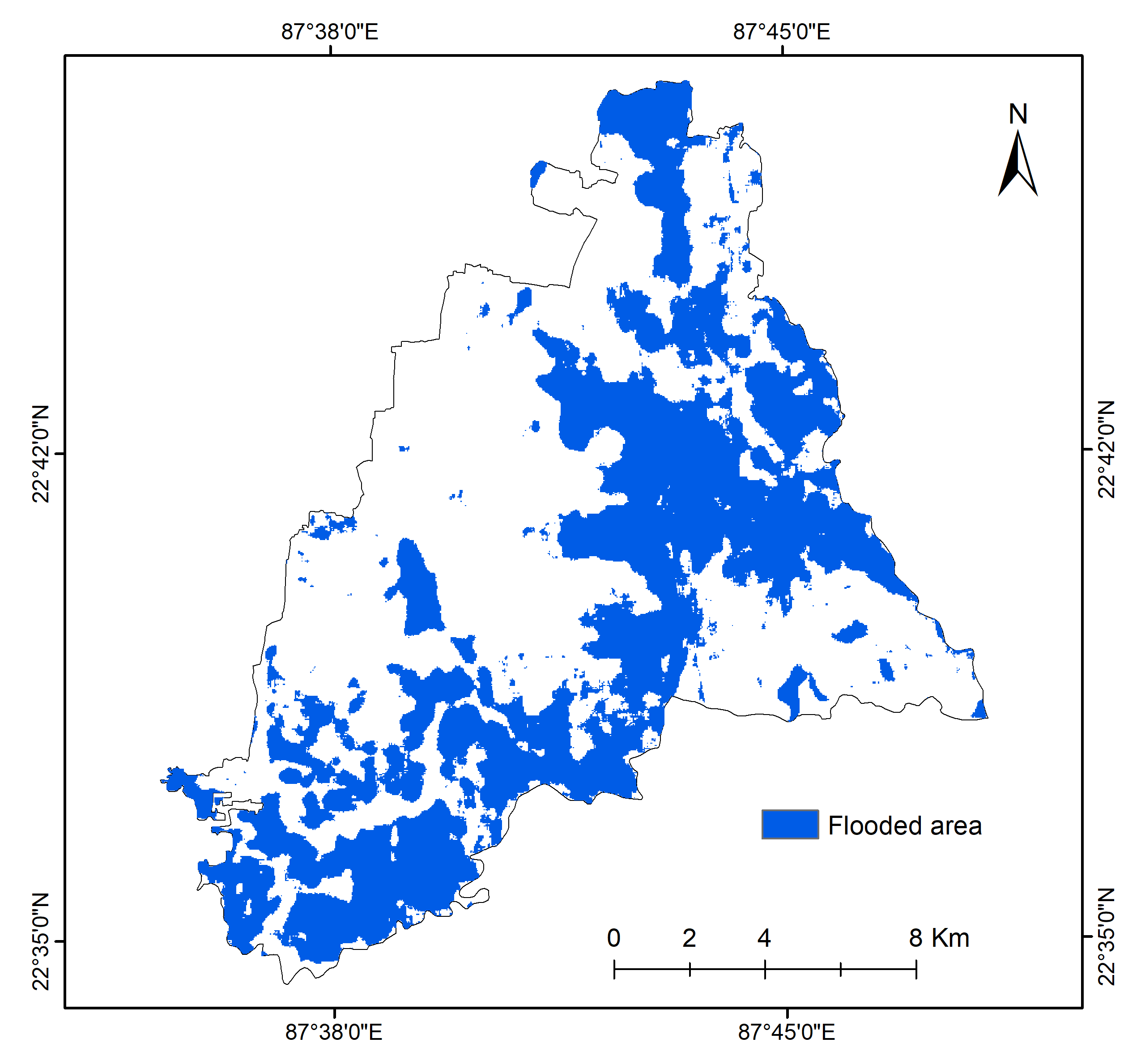 Detected Flood Extent in Ghatal using Sentinel-1 SAR